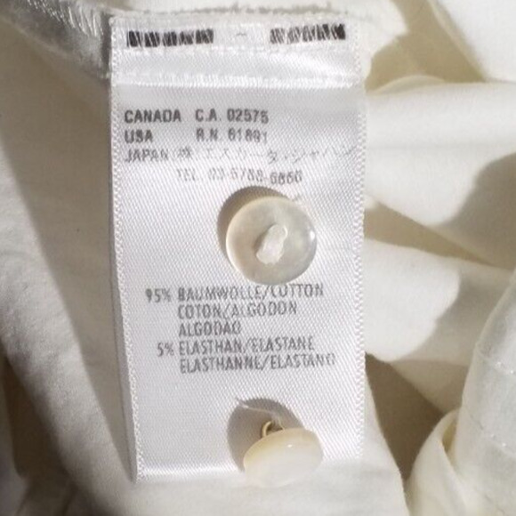 Escada White Lace Button Front Collared Long Sleeve Top Size 38 / 4 - Picture 8 of 8